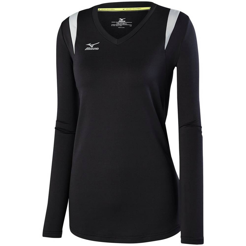 Jerseys Mizuno Balboa 5.0 Long Sleeve Mujer Negras/Plateadas Comprar HPLC-32786